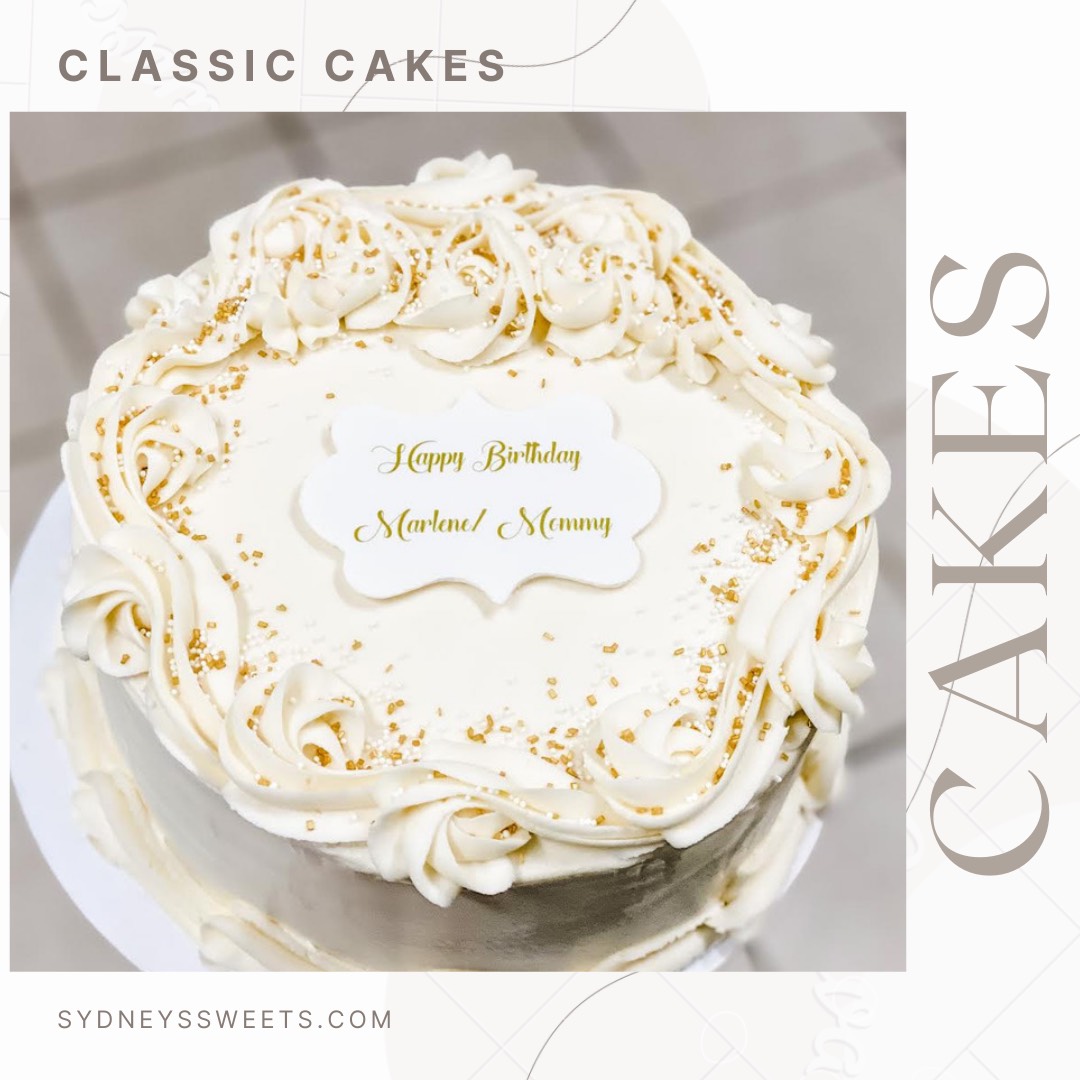 Classic frosted round and sheet cakes